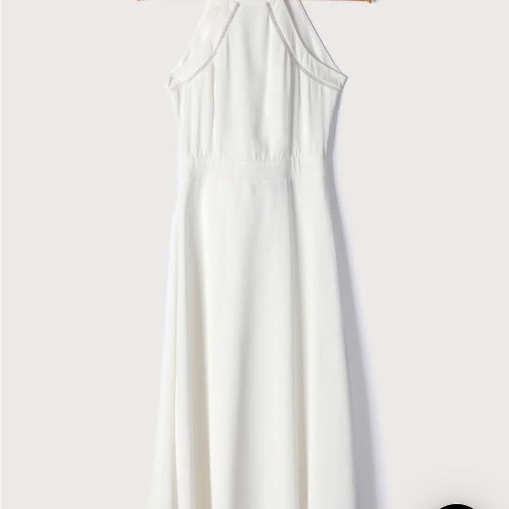 Lulu's White Halter Midi Dress - Picture 5 of 16